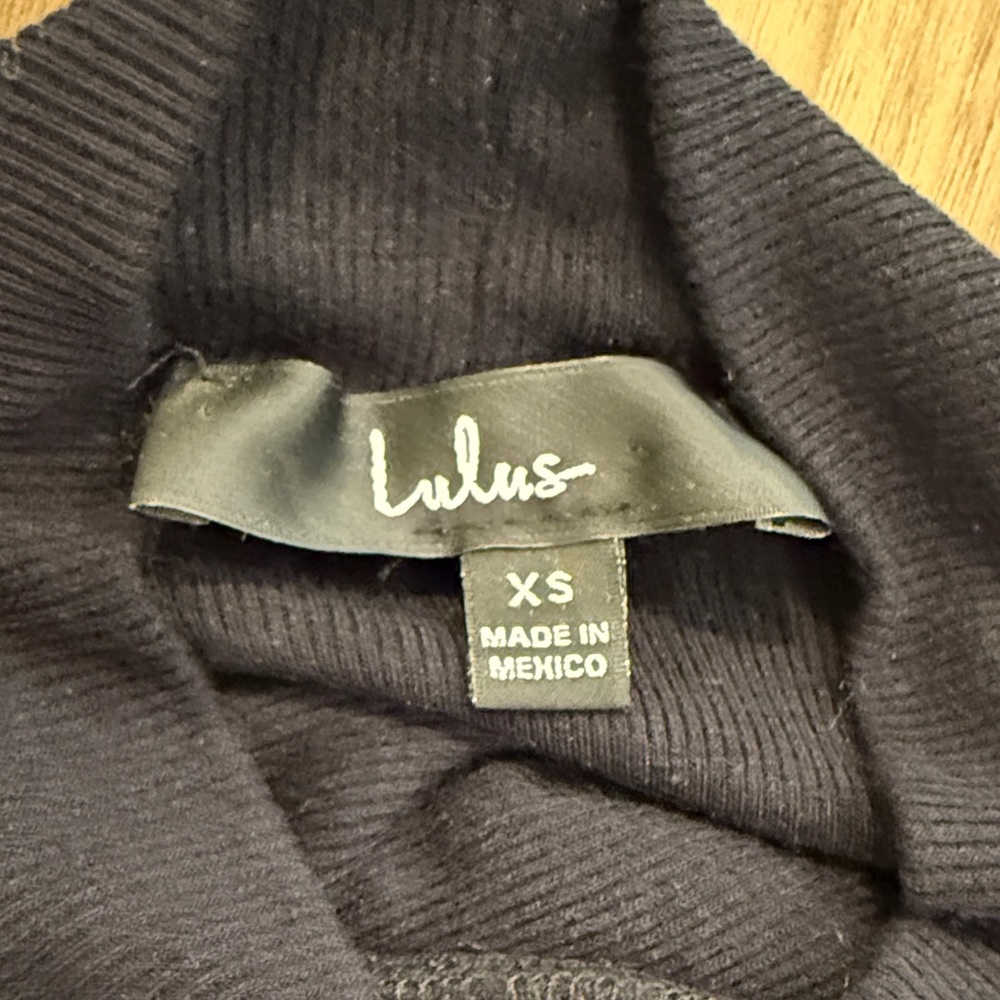 Lulu's Black Ribbed Knit Top - Picture 2 of 2